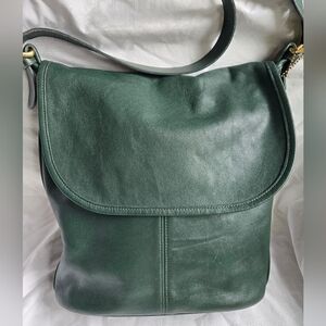Vintage Coach 4115 Whitney Crossbody Shoulder Bag Bottle Green Leather